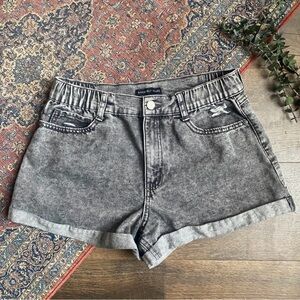 Sincerely Jules Black Acid-Wash Denim Shorts